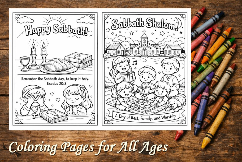 sabbath kids coloring pages
