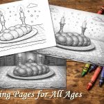 free coloring pages challah and candles