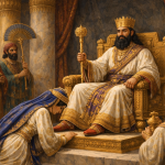 Queen Esther bowing before the king - Purim